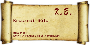 Krasznai Béla névjegykártya