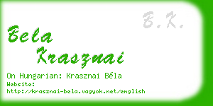 bela krasznai business card